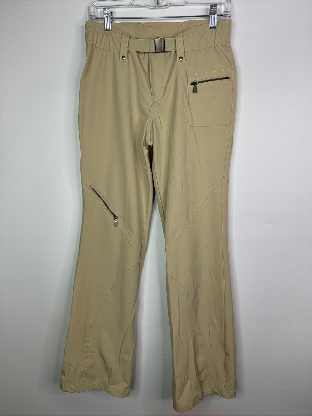 Athleta 37217 Tan Belted Flared Hiking Pants Size 6